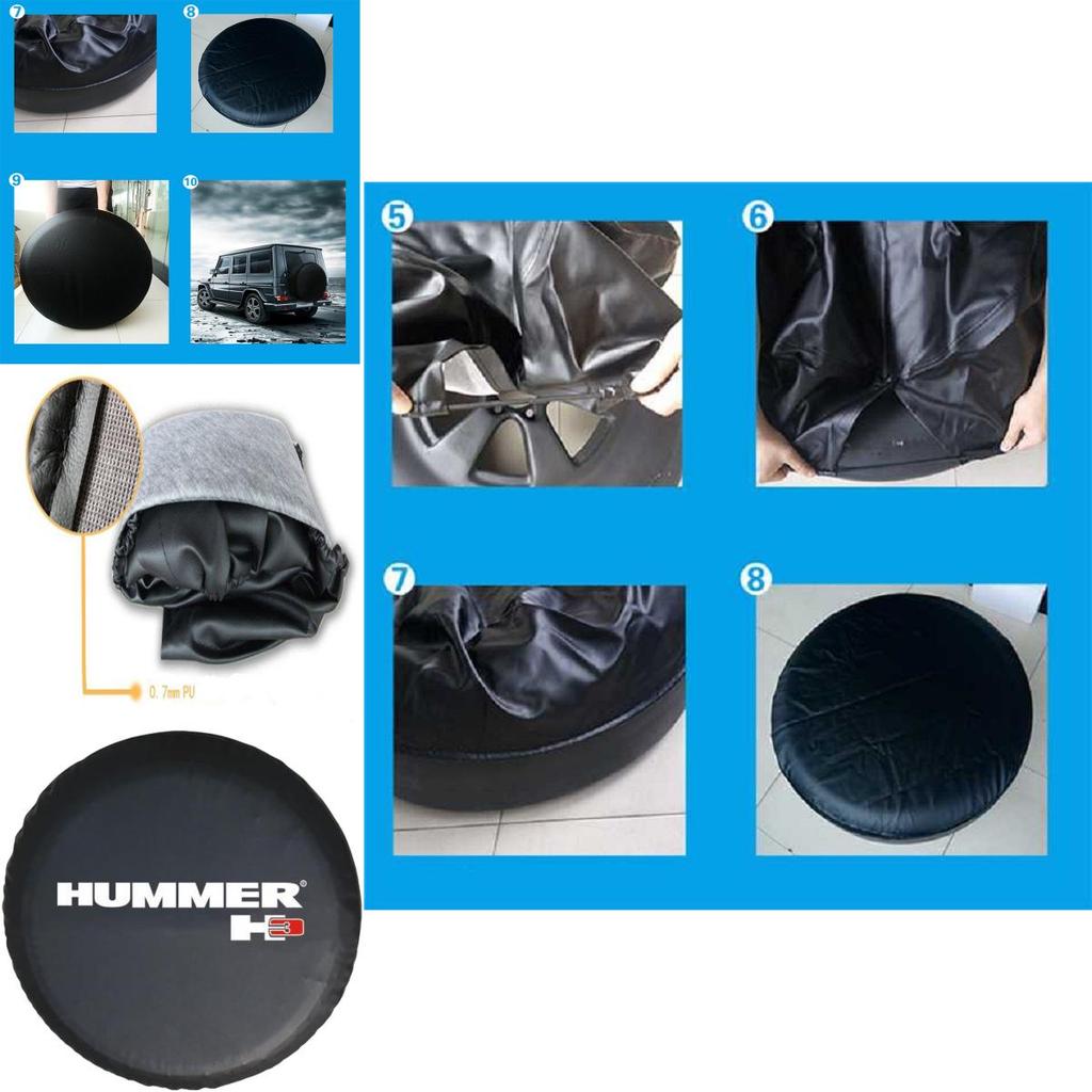 Luxurious Heavy-duty Pvc Leather Universal Spare Wheel Tire Cover For Hummer
