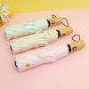 Women's Folding Umbrella for Both Sunny and Rainy Weather, with Heart Print, Fully Automatic, Thickened, Sun Protection, Uv Protection, Sunshade