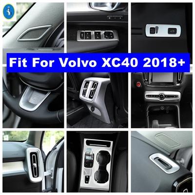 Matte Car Accessories Pillar A Speaker / Gear Box / Water Cup Holder / Air AC Vents Outlet Cover Trim For Volvo XC40 2018 - 2025