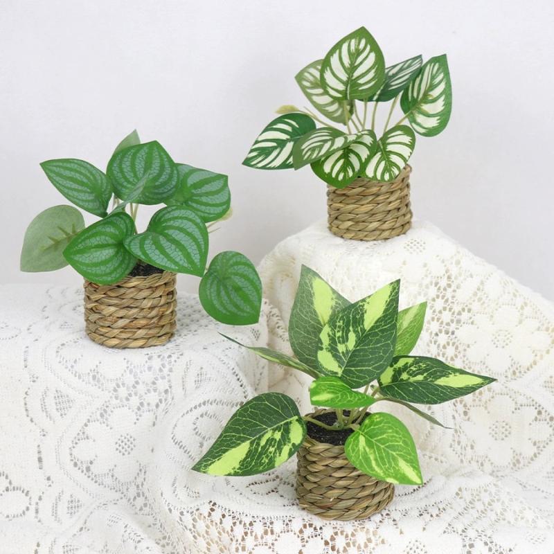 Plante Verzi Simulate Stil Nordic Decorare Living Birou Plante la Ghiveci Frunze de Guanyin Picurătoare Plante Verzi Simulate