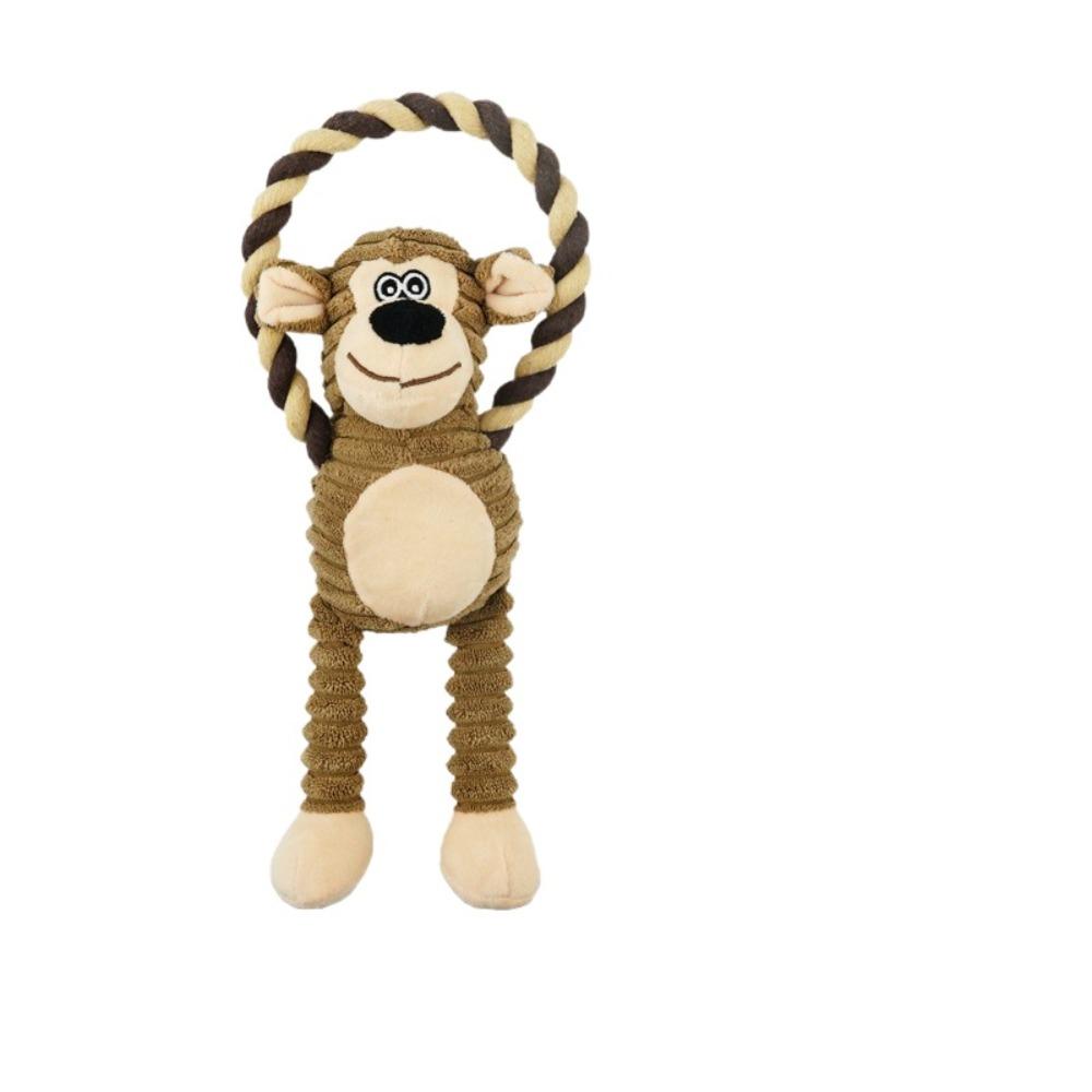 

Забавная Устойчивая к укусам Собачья Веревочная Игрушка-Узел Звучащие Животные Формы Хлопковая Веревка Кольцо-Тягалка Мультяшные Интерактивные Игрушки для Игры коричневый