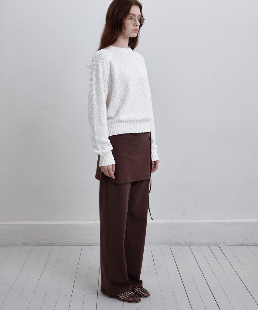 BUT'TON Layered Skirt Pants(Brown)