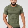 European Men's Cross-Border High Elastic Fitness Bodysuit - Short Sleeve Sports T-Shirt