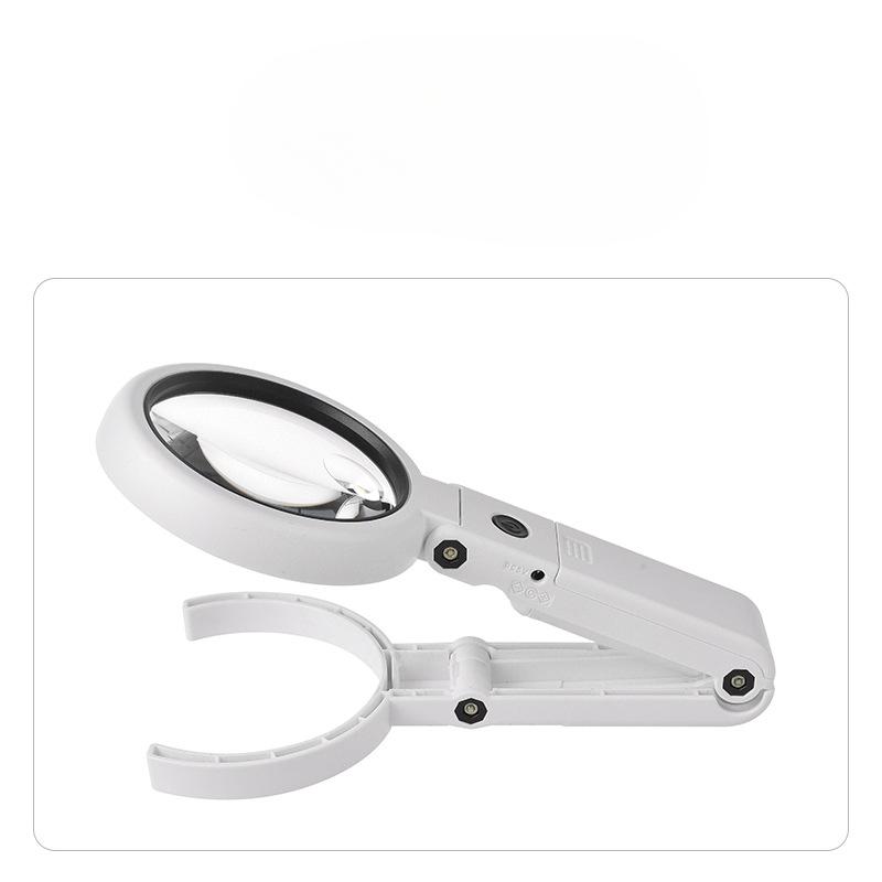 1Pc 8 LED Lights Handheld Bracket Reading and Maintenance Multipurpose Magnifying Glass