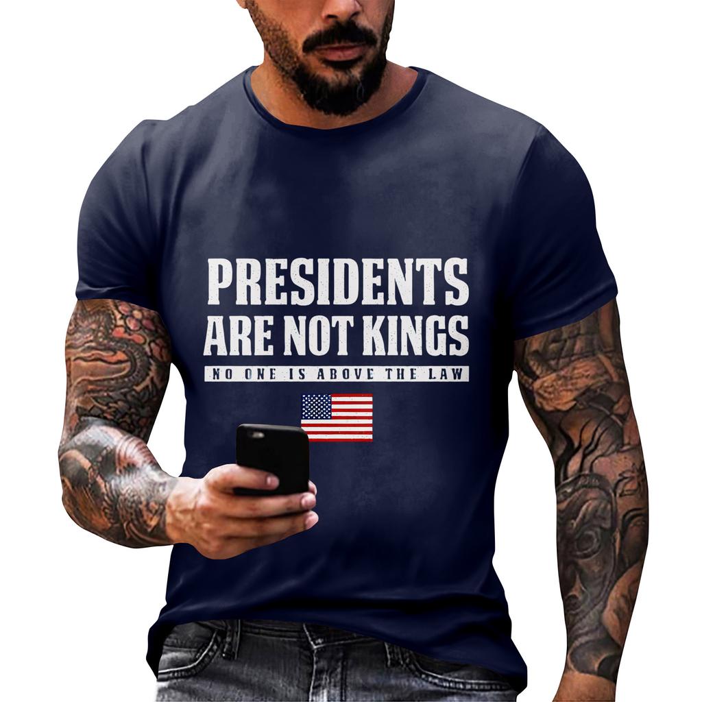 Men's  Neck Short-Sleeve T-Shirt With American Political Print