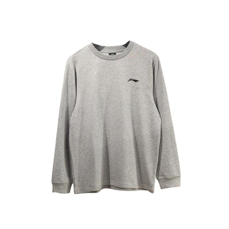 

Li-Ning Однотонный логотип Простой Свободный Повседневный Удобный Универсальный Пуловер с круглым вырезом Футболка с длинным рукавом Унисекс Топы YTLV061-3 3XL