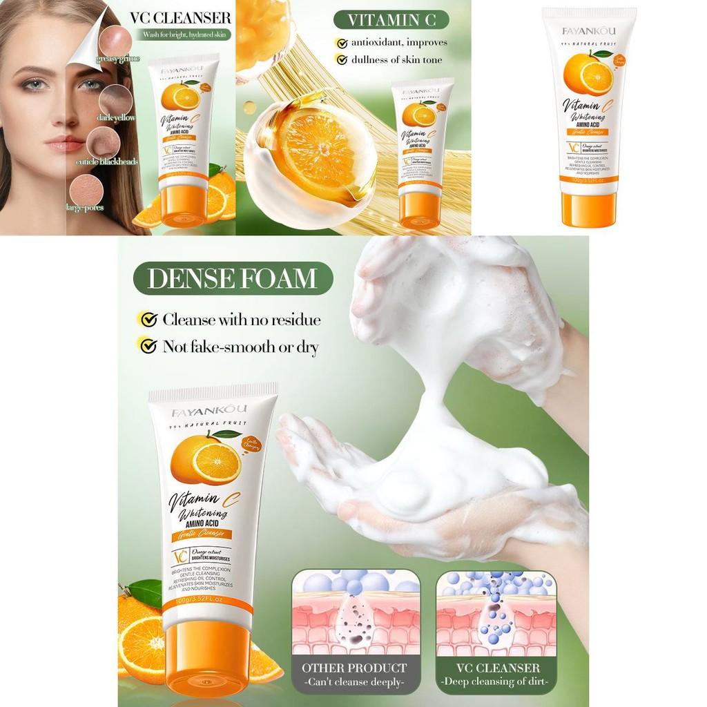 Natural Fayankou All Orange Vc Whitening Amino Acid Facial Cleanser For Daily Use
