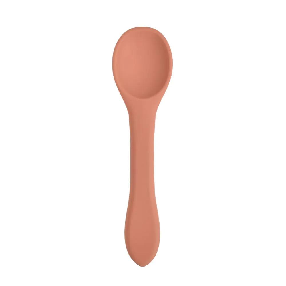 1PCS Full Silicone Spoon For  Utensils Food Grade Silicone Free Dishes Feeding Set Easy To Rinse  Tableware