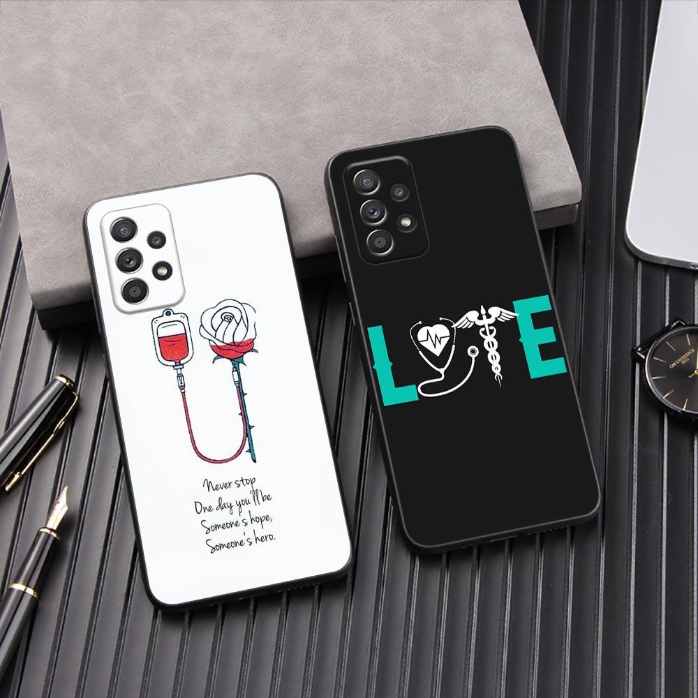 Nurse Medical Heart Stethoscope Phone Case For Samsung Galaxy A57 A56 A37 A55 A36 A26 A54 A52 A35 A34 A25 A17 A16 A15 A07 Cover