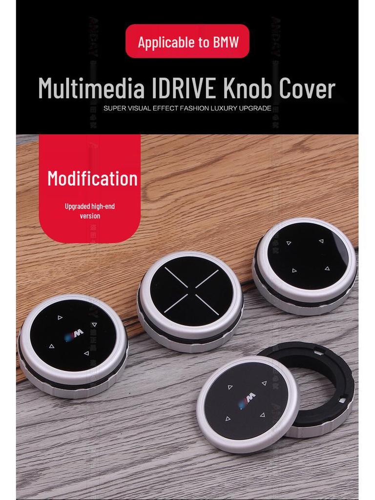 Compatible BMW Crystal Multimedia Knob for 1, 2, 3, 5 Series, X1, X3, X5, X6 | Decorative Modification Cover