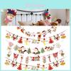 Festive Christmas Spirit Pulling Flag Ornament Santa Claus Party Decoration