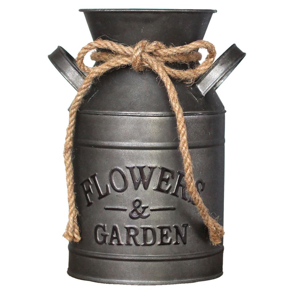 Retro Metal Flower Bucket With American Style For Home Garden Display