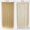 MERISIHAIR Women Fashion Long Straight Synthetic Fiber Hair Extensions 5 Clips Invisible Hairpiece for Daily Wear