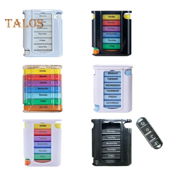 Pillendose, Medikamenten-Aufbewahrungsbox mit mehreren Fächern, BPA-frei, wasserdicht, feuchtigkeitsbeständig, wöchentliche Pillenbox