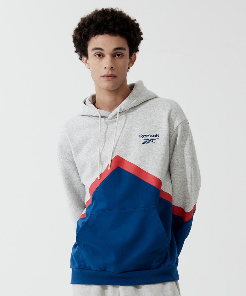 Reebok Vector Color Block Hoodie Grey Blue