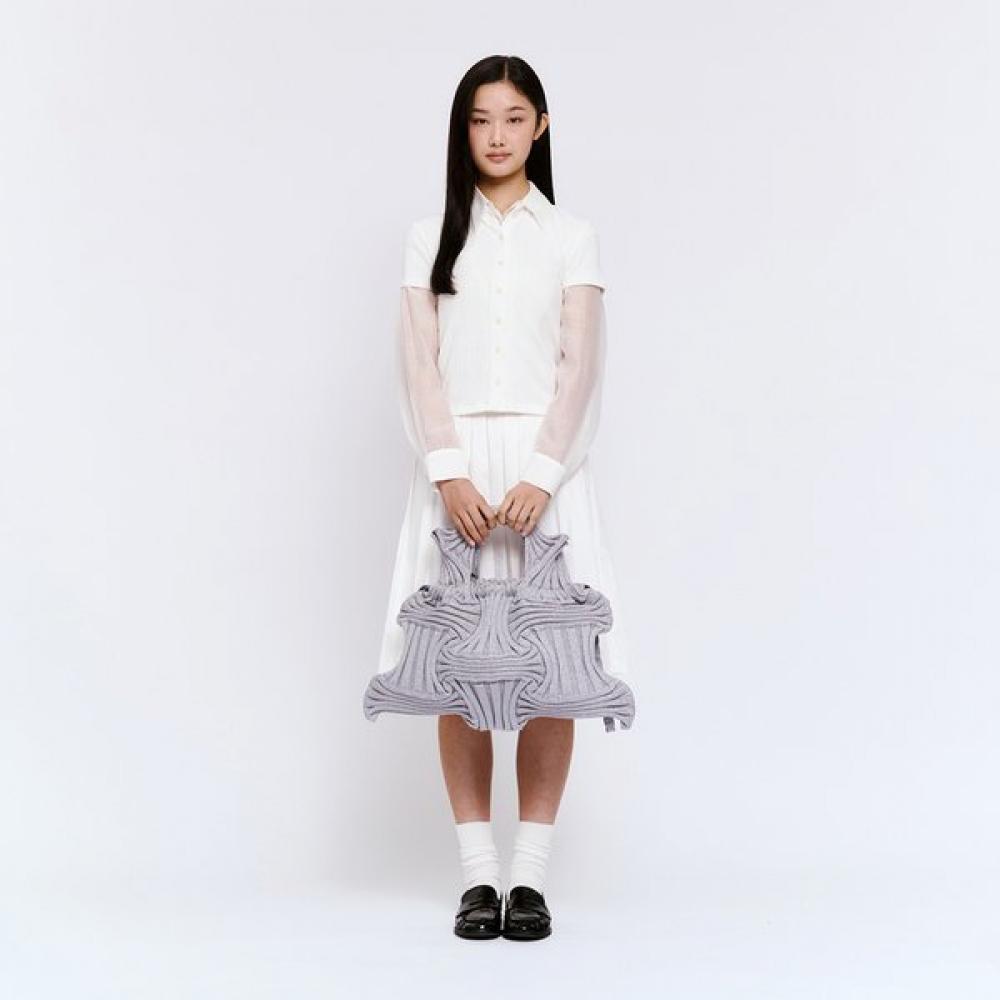 Pleatsmama Big Bow Bag Glitter Silver