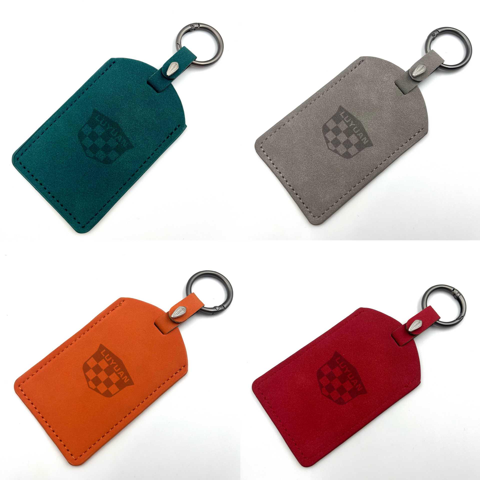 

Electric Vehicle Suede Key Cover with Card Protector & Keychain Red