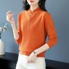 Women's Pure Wool Stand Collar Sweater - Autumn/Winter Loose Slimming Knit Cheongsam Base Layer