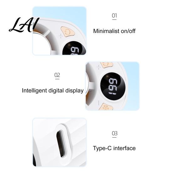 Lightweight Fan Portable Clip-on Fan LED Display USB Rechargeable 3 Speed Quiet Adjustable Personal Cooling for Car Work Travel Outdoor