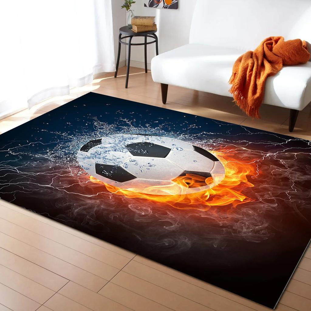 Football Carpet Ball Game Area Rug for Kids Boys Teens Playroom Soccer Doormat Sport Theme Indoor Floor Mat For Living Room Sofa