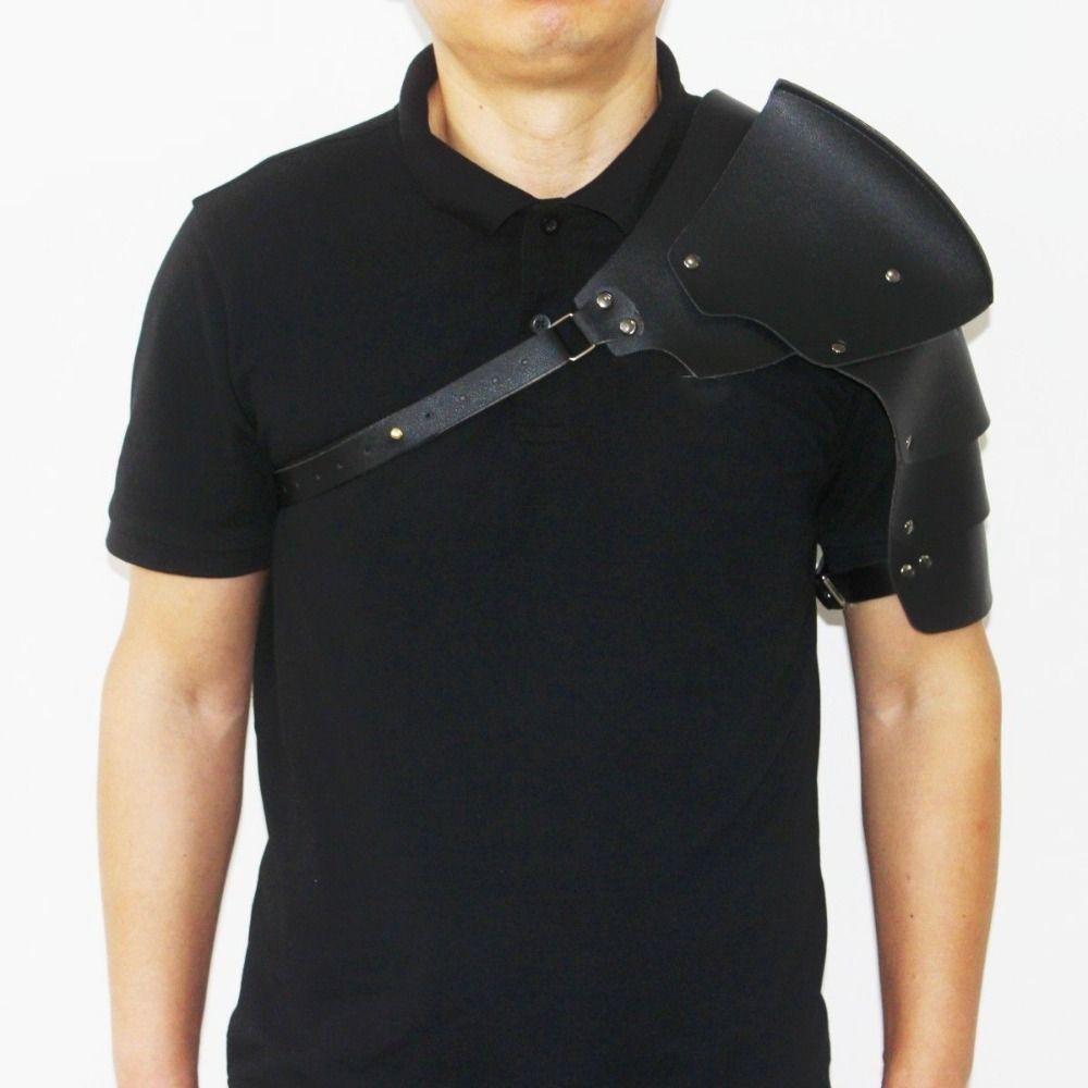 Plášť Kožený Postroj Dvojitý Ramenní PU Ramenní Zbroj Chránič Ramene Postroj Pirátské Cosplay