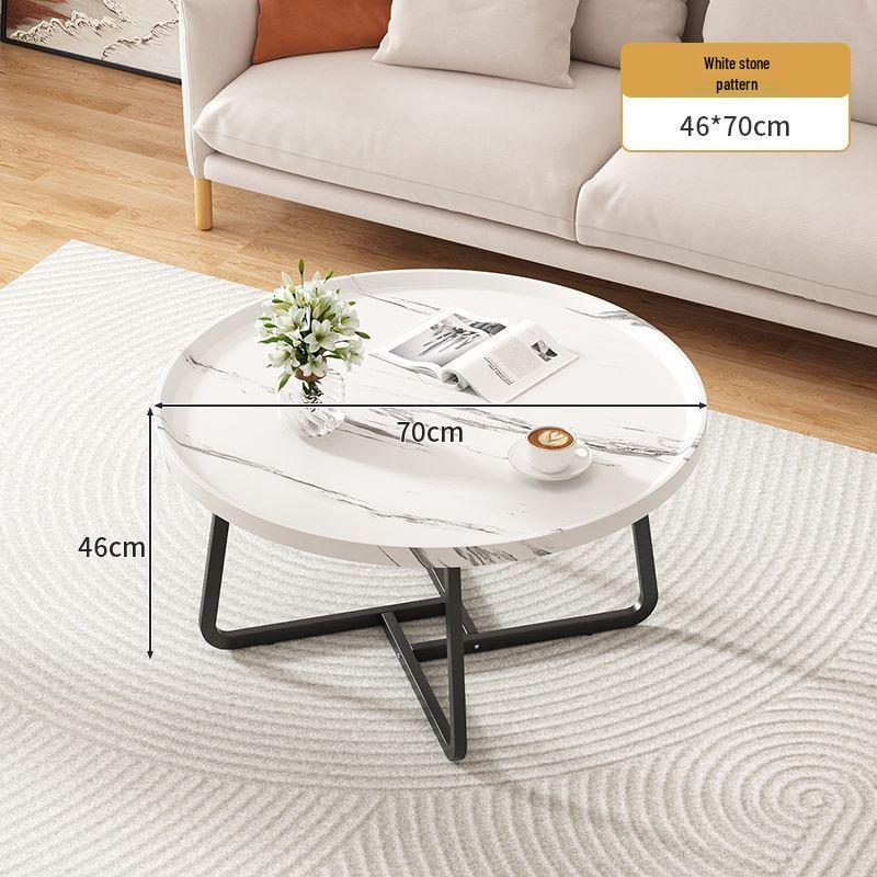 Walnut Minimalist Round Side Table – Italian Luxury Coffee Table for Living Room