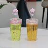Portable 500ml Straw Coffee Cup Transparent Plastic Cold Drinking Cup Reusable Single Layer Car Tumbler Cup