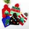 Christmas Decorations Flanged Ball Knitted Hat ED Light Hat Adult Children's Hat, Children's Glowing Christmas Hat
