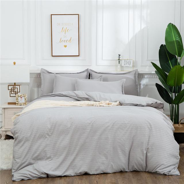 Home Textile Black Quilt Set Double Queen King Size Bedding Set Solid Color High Quality Comforter Duvet Cover