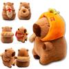 60cm Cartoon Soft Food Capybara Plush Doll Pillow Baguettes Croissant Chips Dumpling Backpack Capybara Animals Stuffed Toy