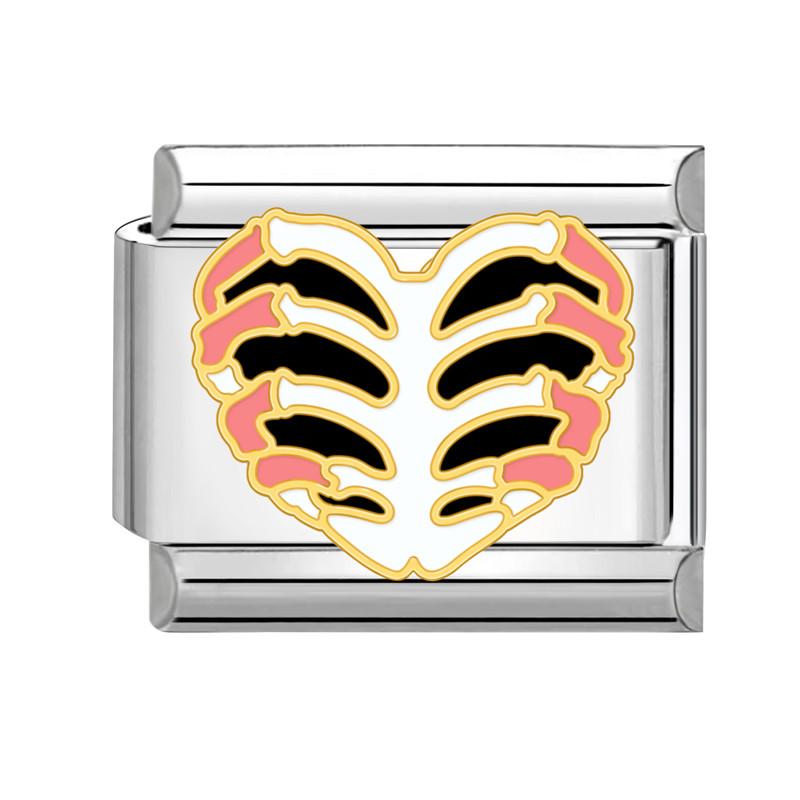 

Butterfly Heart Devil Eyes Flower Square Beads Fit Italian Charm Links 9mm Stainless Steel Bracelet Jewelry DIY Making Wholesale Stainless Steel