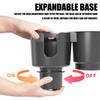 ABS Automotive Cup Holder With Builtin Organizer for Most Cars Interior Double Drink Container Designs
