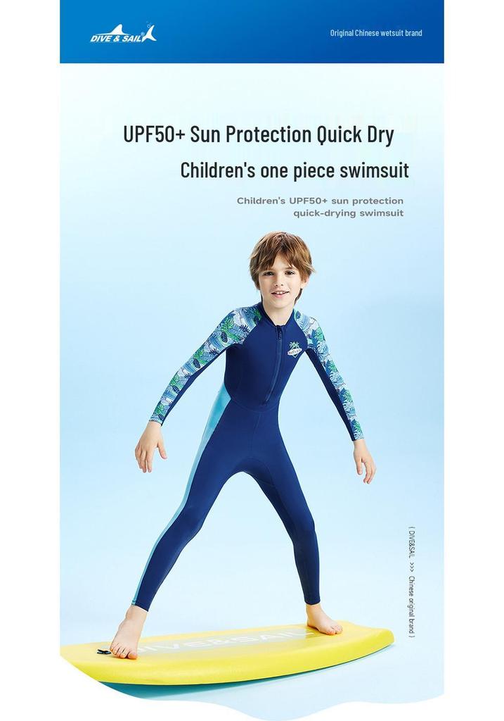 Kids' Sun-Protective Quick-Dry Snorkeling & Surfing One-Piece Swimsuit