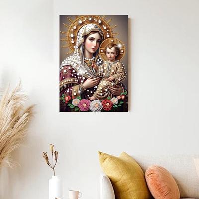 Virgin Mary Partial DIY 5D Special Shaped Drill Gem Art for Adults/Beginners Home Decor Diamond Art Painting C9C4