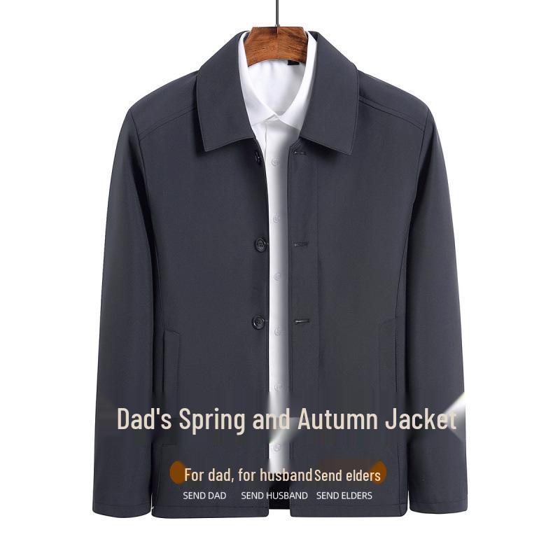 Middle-Aged and Elderly Men's Spring and Autumn Jacket – Ideal for 70-80-Year-Old Grandpa.
