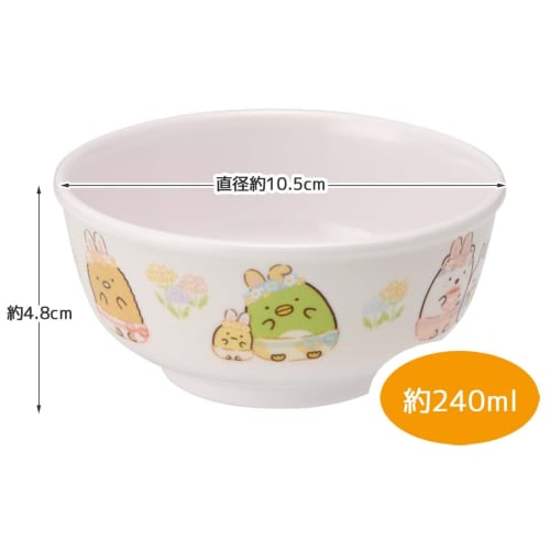 Skater Bowl Melamine Rice Bowl 240ml Sumikkogurashi Rabbit Rice M320-A