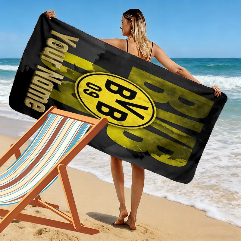 Asciugamano da Spiaggia con Stampa BVB Personalizzabile, Grande Morbido Asciugamano ad Asciugatura Rapida per Spiaggia Campeggio Nuoto -HE192