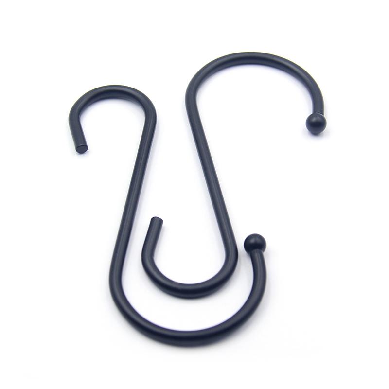 Factory E-Coating Black Carbon Steel S Hook S Shape Hanging Hook for Cloths and Kitchen Ware