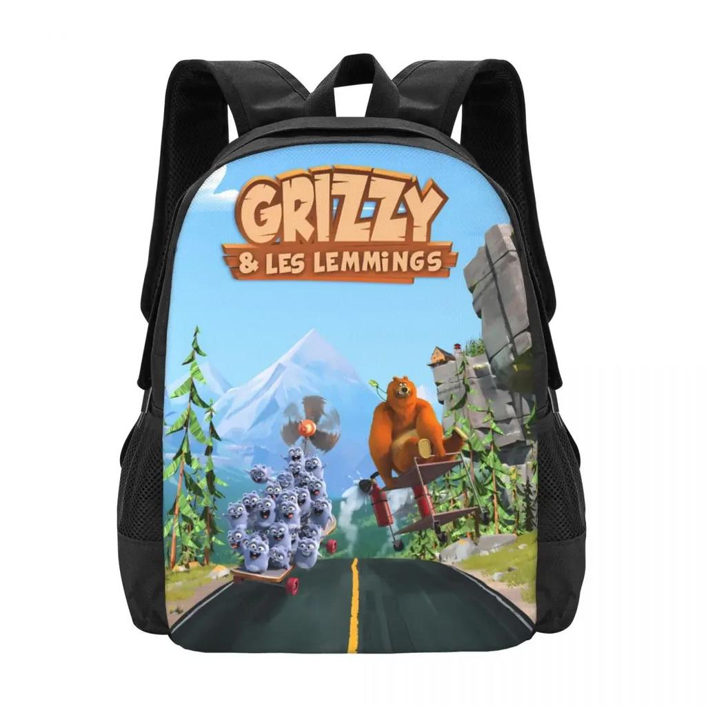 Grizzy N Lemmings Reise-Laptop-Rucksack, Business College Schul-Computertasche Geschenk für Männer & Frauen