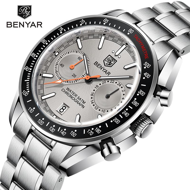 Benyar BY-5194 Men's Multifunctional Chronograph Waterproof Luminous Quartz Watch
