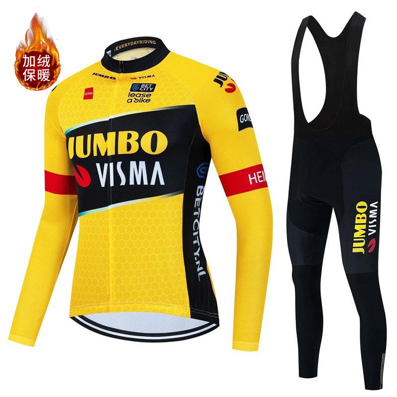 Costum de Ciclism Sportiv Nou de Toamnă și Iarnă, Cald, din Catifea, cu Mânecă Lungă, Rezistent la Vânt și Apă, pentru Bicicletă Sportivă, Bicicletă de Munte