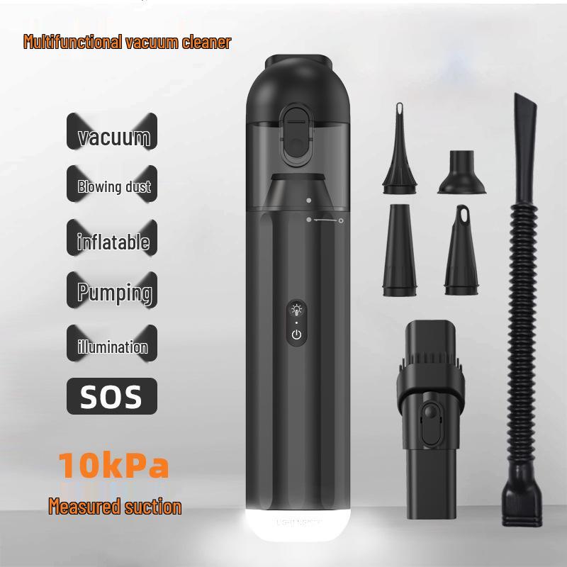 P13 Multifunctional Car Vacuum Cleaner with 10000Pa Suction, Outdoor Lighting, Air Blowing, and Inflation.