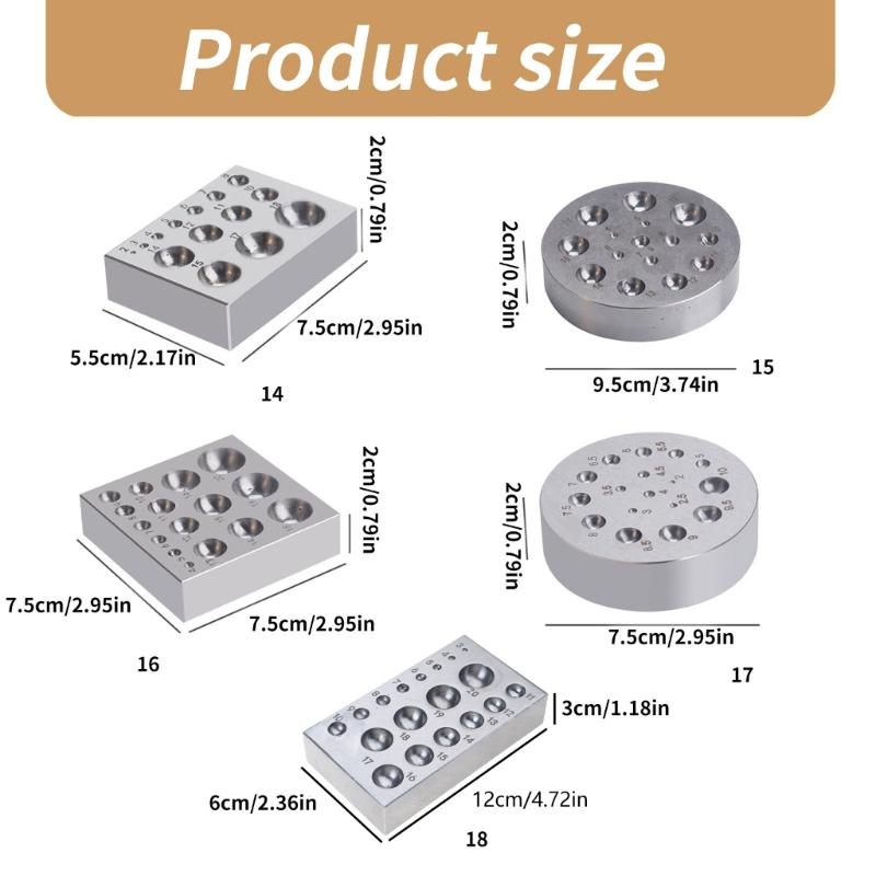 Steel Dapping Block Jewelry Stamping Tool Steel Benching Block Dapping Block Suitable for Jewelers and Craftmakers