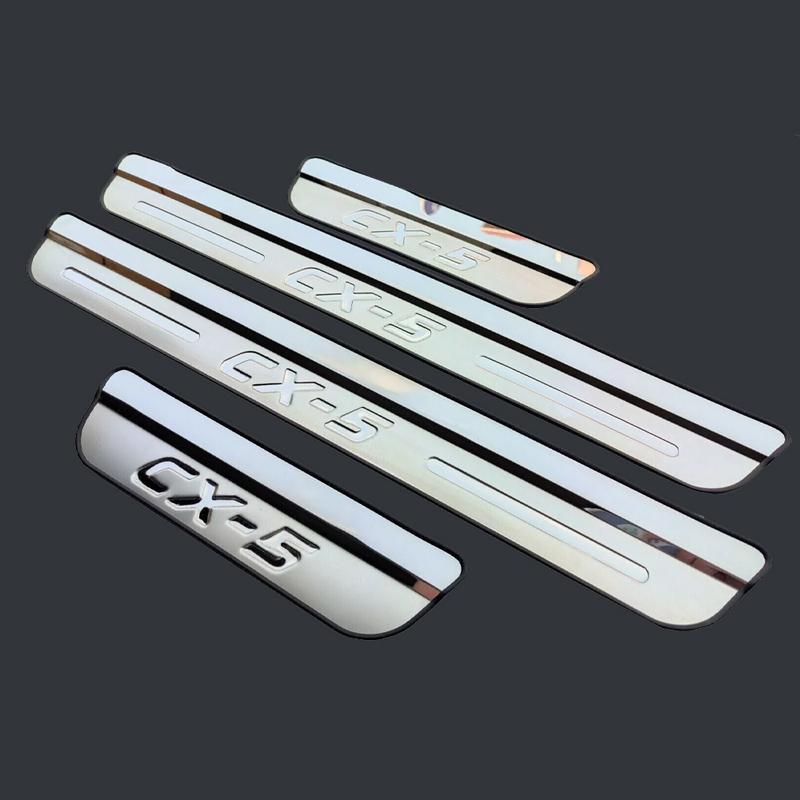 For Mazda CX5  Protector Scuff Plate Guards Car Stainless Door Sill Threshold Pedal Cover Trim Interior Accessories 2024