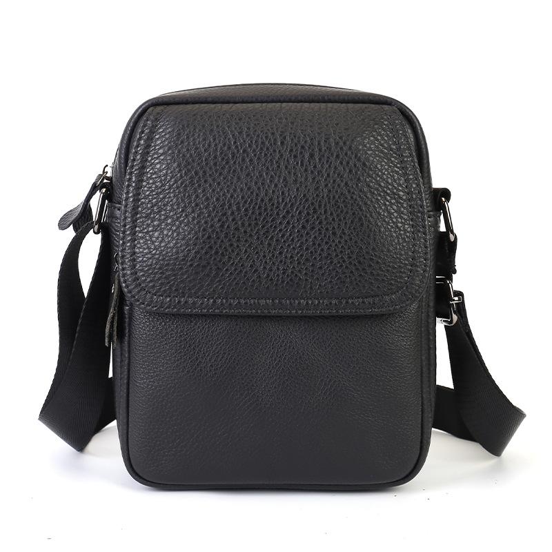 Men's Cross-body Small Bag - Retro Genuine Leather Shoulder Bag for Casual Use - Small Handbag for Mobile Phone Casually
