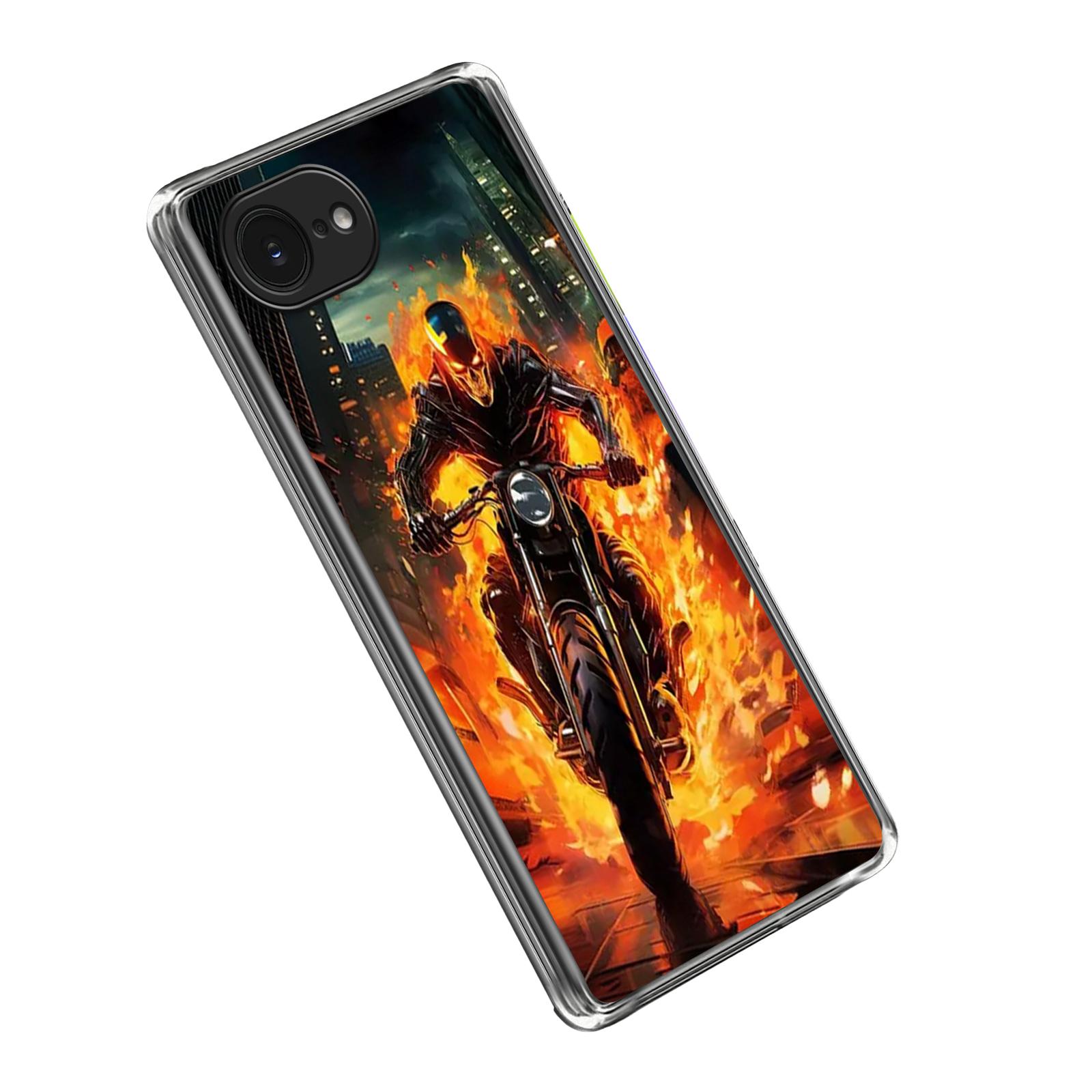 

Для iPhone 16e Чохол IMD Друк візерунка Ударостійка TPU Накладка для телефону Flame Knight