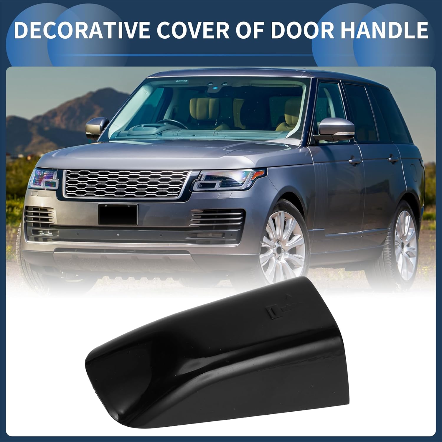 

Front Left Door Handle Cover for Land Rover Range Rover 2011-2019 No.LR048299 ABS Black, 1 Pc