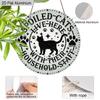 2D Flat Aluminium Sign with Spoiled Cat Pattern - Unique Decorative Sign & Plaque with Paws Stars - Ideal for Wall Decoration - No Electricity Needed