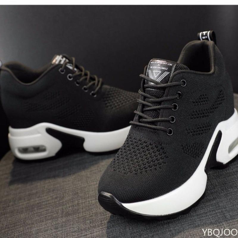 Fashion Super Thick Sole High Top Women's Sports Shoes Spring New Mesh Breathable Comfortable Casual Height Increasing Women's Shoes