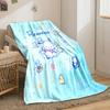 Cute cartoon animals frolicking with flowers on a light blue background. for all seasons blanket lunch break throw gift